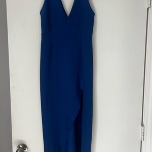 Abercrombie & Fitch Elegant Blue V-Neck Evening Dress